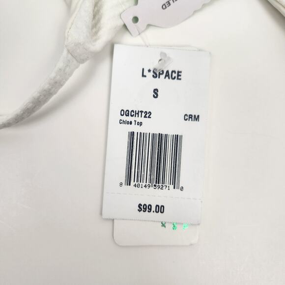 L*Space Chloe Wrap Bikini Top in Cream Ribbed Size Small NWT Adjustable - Picture 5 of 5